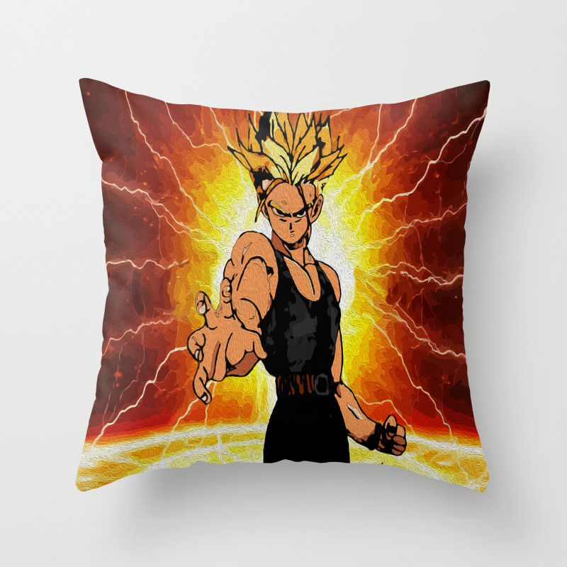 Dragonball Z Trunks Sketch Colored Throw Pillow By Bernardtime