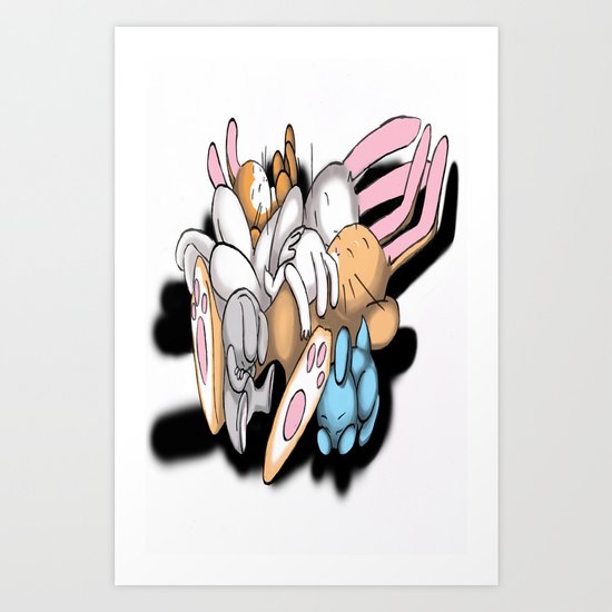 Rabbits Art Print