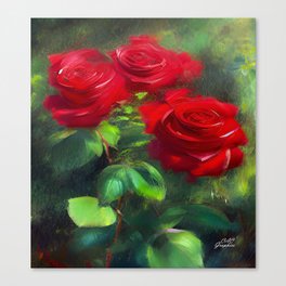 Garden Red Roses Canvas Print