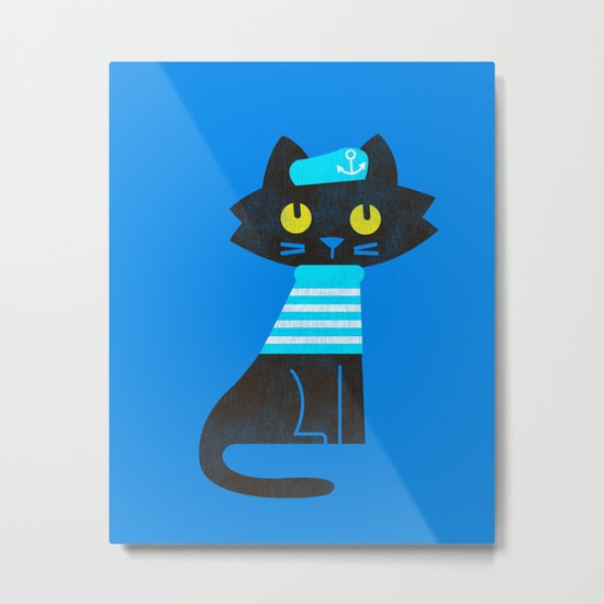 Fitz - Sailor cat Metal Print