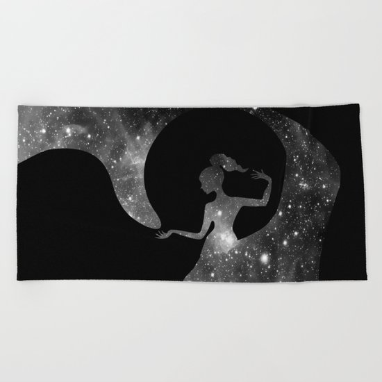 Galaxy From Within BNW Beach Towel