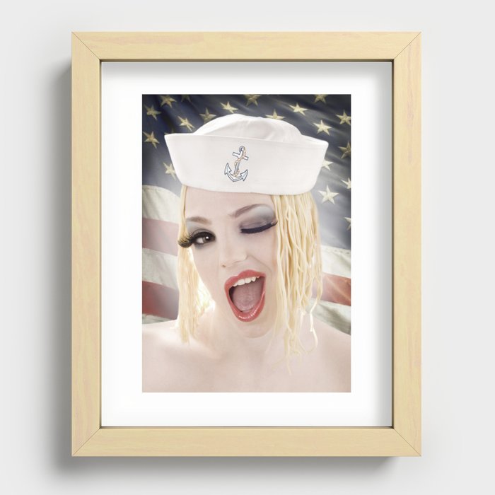 Sailor spaghetti babe Recessed Framed Print