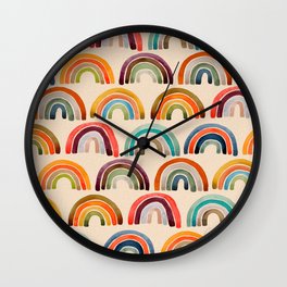 Rainbow Watercolor – Retro Palette Wall Clock
