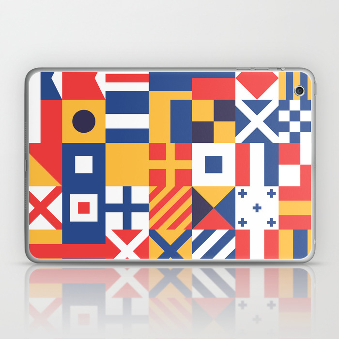 Maritime Nautical Signal Flags Mosaic Pattern Laptop Ipad Skin