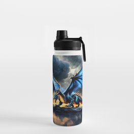 Blue Dragon in Fire Water Bottle
