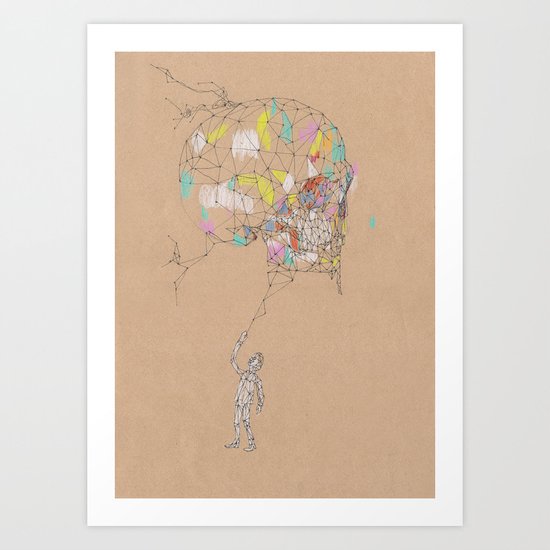 Wired Skull Art Print
