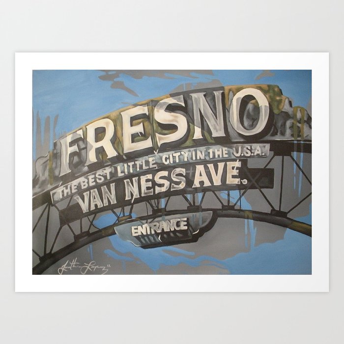 Welcome to Fresno Art Print