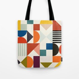 mid century retro shapes geometric Tote Bag