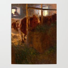 Cows in the Barn, 1900 by Gustav Klimt Poster