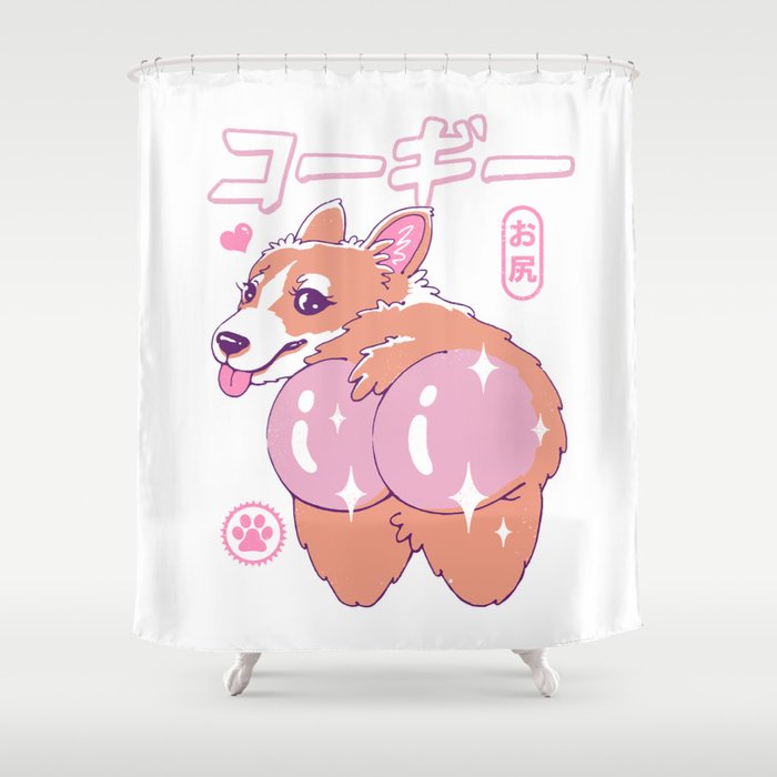 Corgi Butt Kawaii Shower Curtain