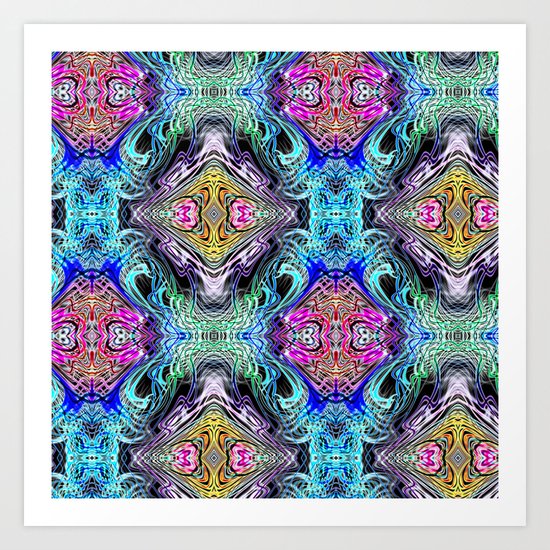 Neon Pinstripes 1 D Art Print