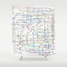 The Broadway Musical History Subway Map Shower Curtain
