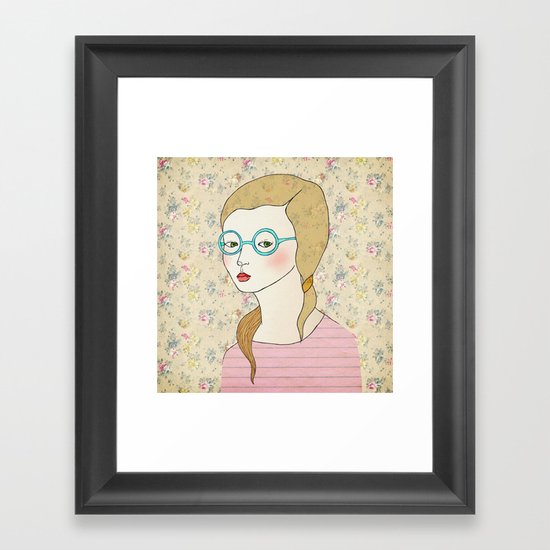 Las gafas redondas. Framed Art Print