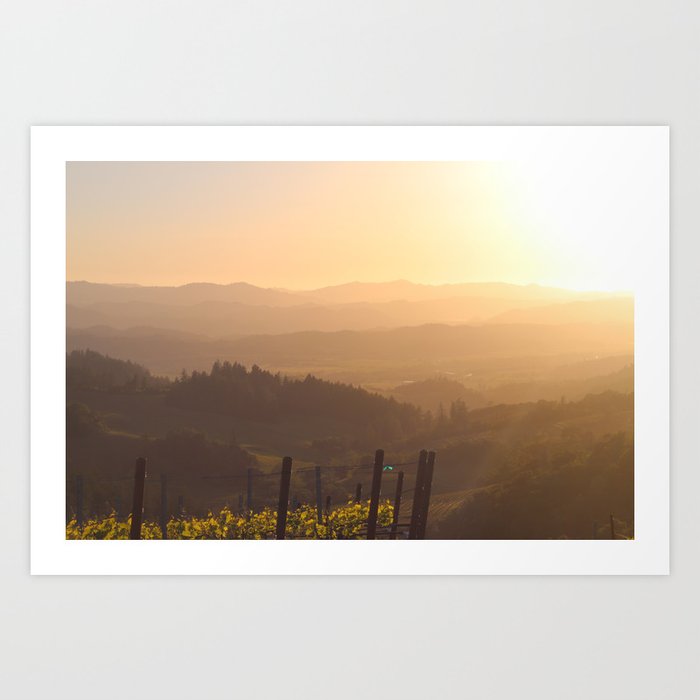 Sunset in Wine Country Art Print