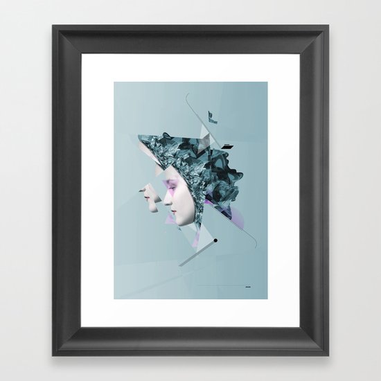 Faces Blue 05 Framed Art Print