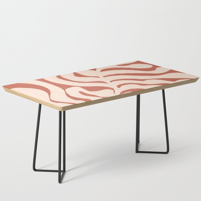 Pastel Terracota Leaves Matisse Abstract Coffee Table