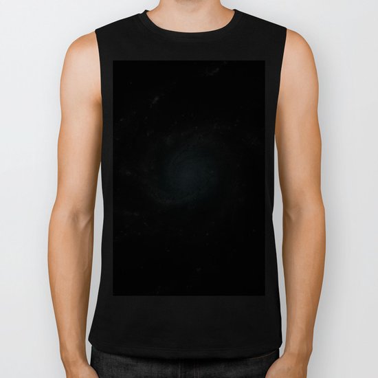 Aqua Blue Gray Pinwheel Galaxy Biker Tank