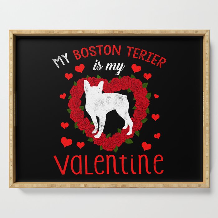 Dog Animal Hearts Day Terrier My Valentines Day Serving Tray