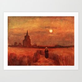 The Old Tower in the Fields by Vincent van Gogh Art Print
