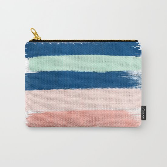 Stripes painterly pastel trendy color way modern home decor dorm nursery style Carry-All Pouch