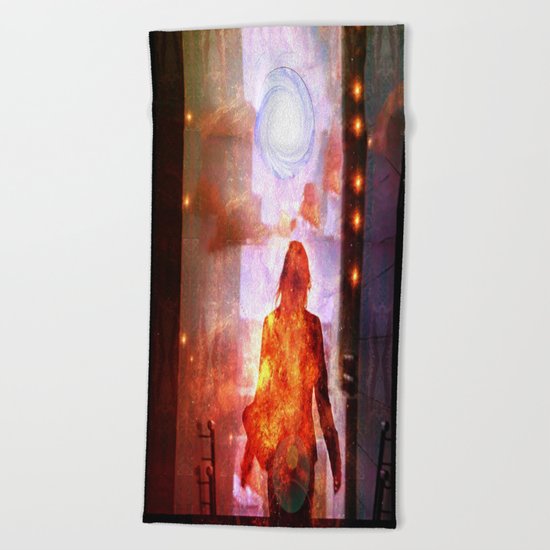 Her Infernal Exit Beach Towel