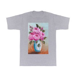 Goodbye Summer T Shirt | Whimsicalart, Cottagestyle, Roses, Summerflorals, Gardens, Nature, Romanticstyle, Flowers, Painting, Janetmetzger 