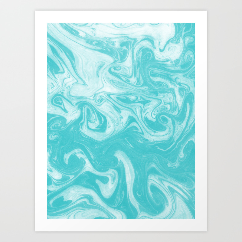 Akito Spilled Ink Water Waves Ocean Marble Blue Sea Minimal