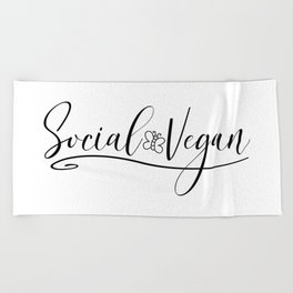 Social Vegan Funny Introvert Beach Towel