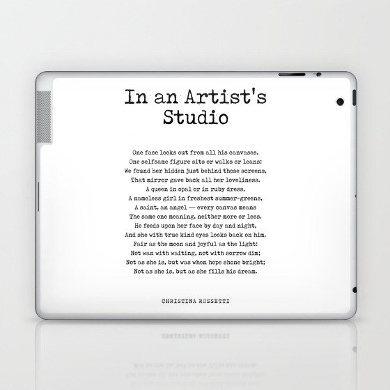 In an Artist's Studio - Christina Rossetti Poem - Literature - Typewriter Print 1 Laptop & iPad Skin