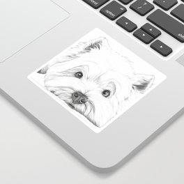 West Highland White Terrier, Westie Portrait, Cute dog Sticker