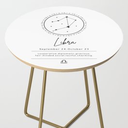 Libra | B&W Zodiac Side Table