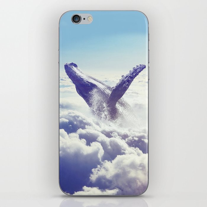 Cloudy whale iPhone Skin