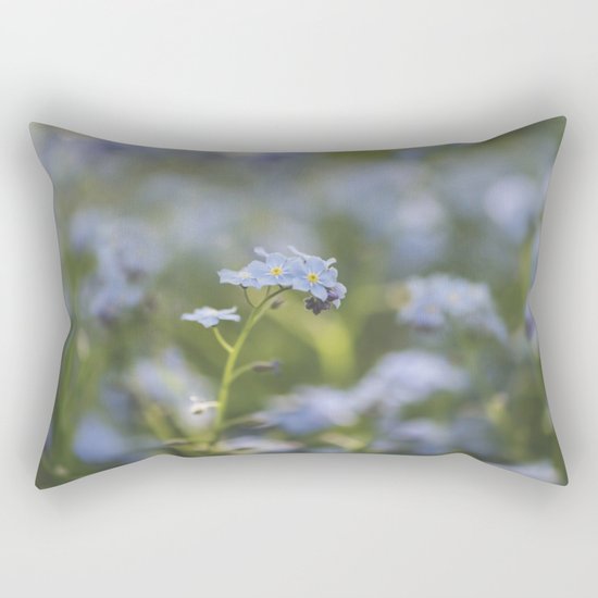 Forget-me-not meadow Spring Flower Flowers Floral on #Society6 Rectangular Pillow