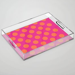 Pink Orange Polka Acrylic Tray