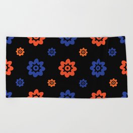 Gators Beach Towels Society6 Florida Gator Colors Flower Print On Black Beach Towel