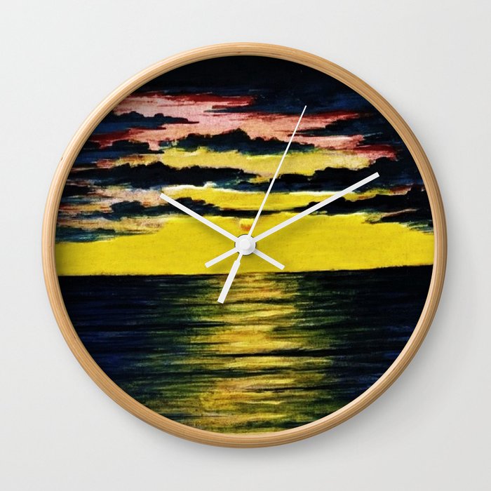 California Sunset by Granville Redmond Wall Clock