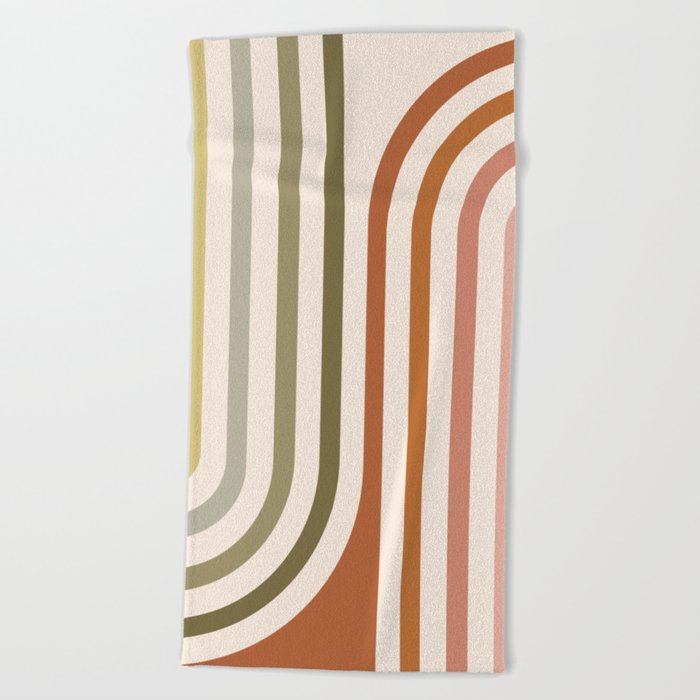 Bold Curvature Stripes I Beach Towel