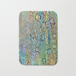 Spring Bath Mat | Cooltones, Abstract, Green, Lush, Ink, Psychedelic, Alcoholinks, Painting, Spring, Bubbles 