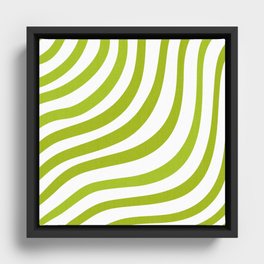 70’s Style Green Stripes Framed Canvas