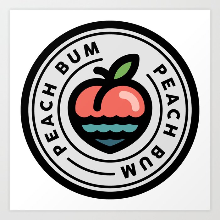 Peach Bum Art Print by craigdesignco