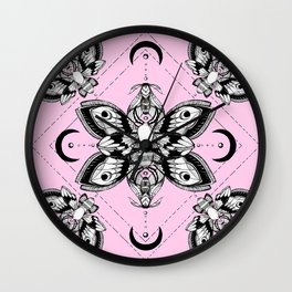 Assortment of Pastel Goth Moths Wall Clock | Illustration, Jeanetteandromeda, Pastel, Digital, Drawing, Kawaii, Lineart, Scary, Gothic, Pattern 