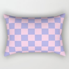 70s Checker Pattern in Rose Petal Pink and Pastel Lavender Purple Tiles Rectangular Pillow