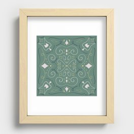 Green mandala vibe Recessed Framed Print