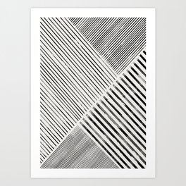 Black and White Stripes, Abstract Art Print