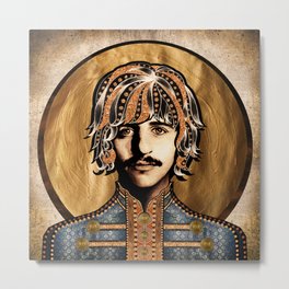 Boho Beatle ( Ringo ) Metal Print | Collage, 60S, Legends, Bohemian, Fabric, Music, Digital, Photomontage, Vintage, Sergeantpepper 