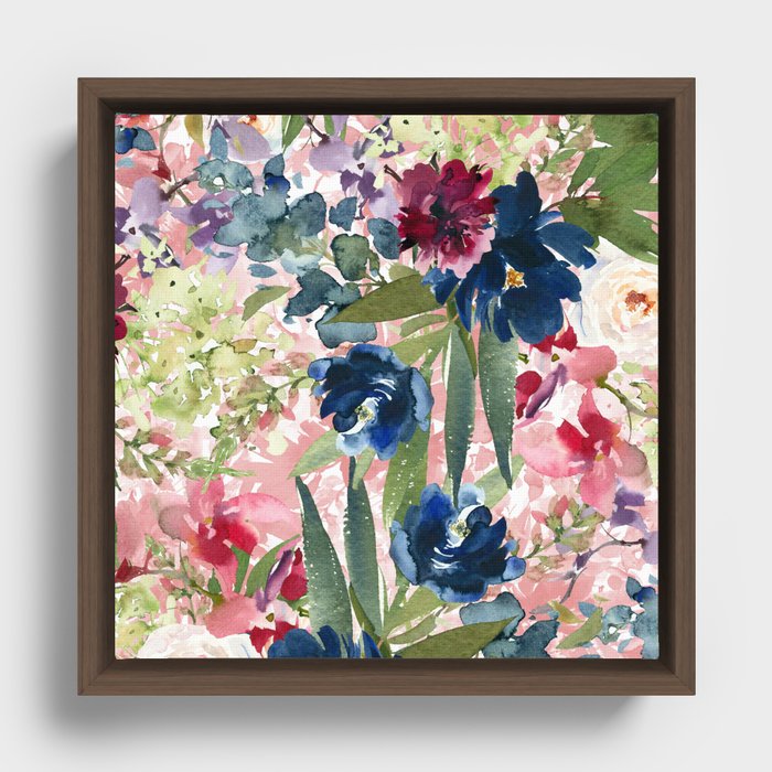 Hand-painted Pink Floral Painting art on 10x10 Canvas