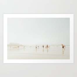 Beach 27 - Minimal Pastel Beach People - Ocean - Sea Travel photography Art Print