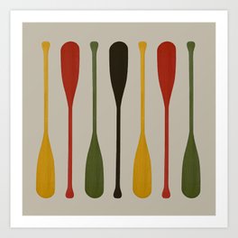 Canoe Paddle Stripes Art Print