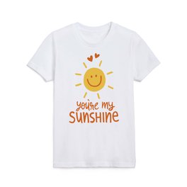 you are my sunshine- typography- on burnt orange Kids T Shirt