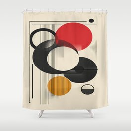 Sculpting Space Minimalist Geometric Forms of the Mid-Century Shower Curtain